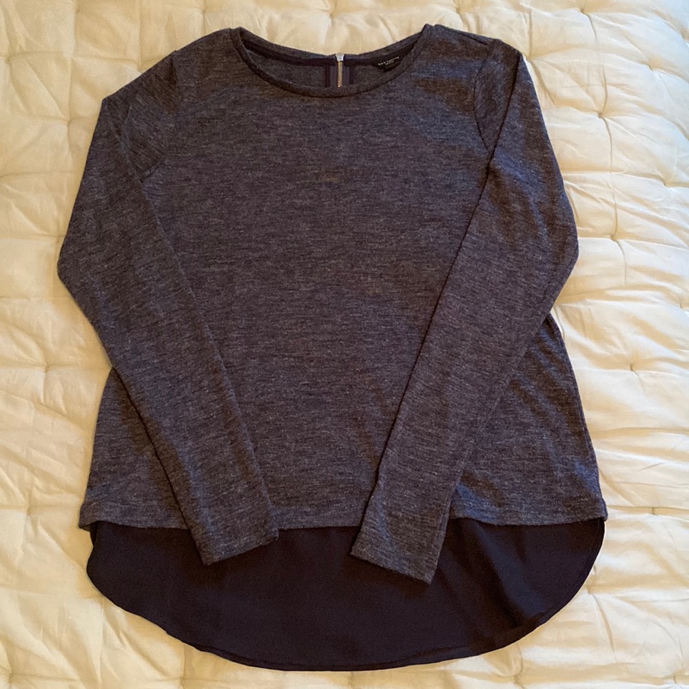 NWOT Ann Taylor Navy Layered Top Sz XSP